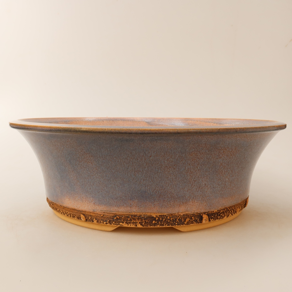 Ceramiczna miska do bonsai 28,5 x 28,5 x 9,5 cm, kolor niebieski