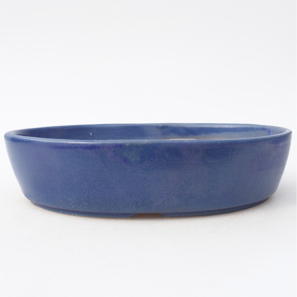 Ceramiczna miska do bonsai 18,5 x 13,5 x 4,5 cm, kolor niebieski