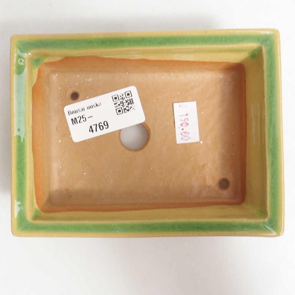 Ceramiczna miska bonsai 13 x 10 x 4 cm, kolor zielony