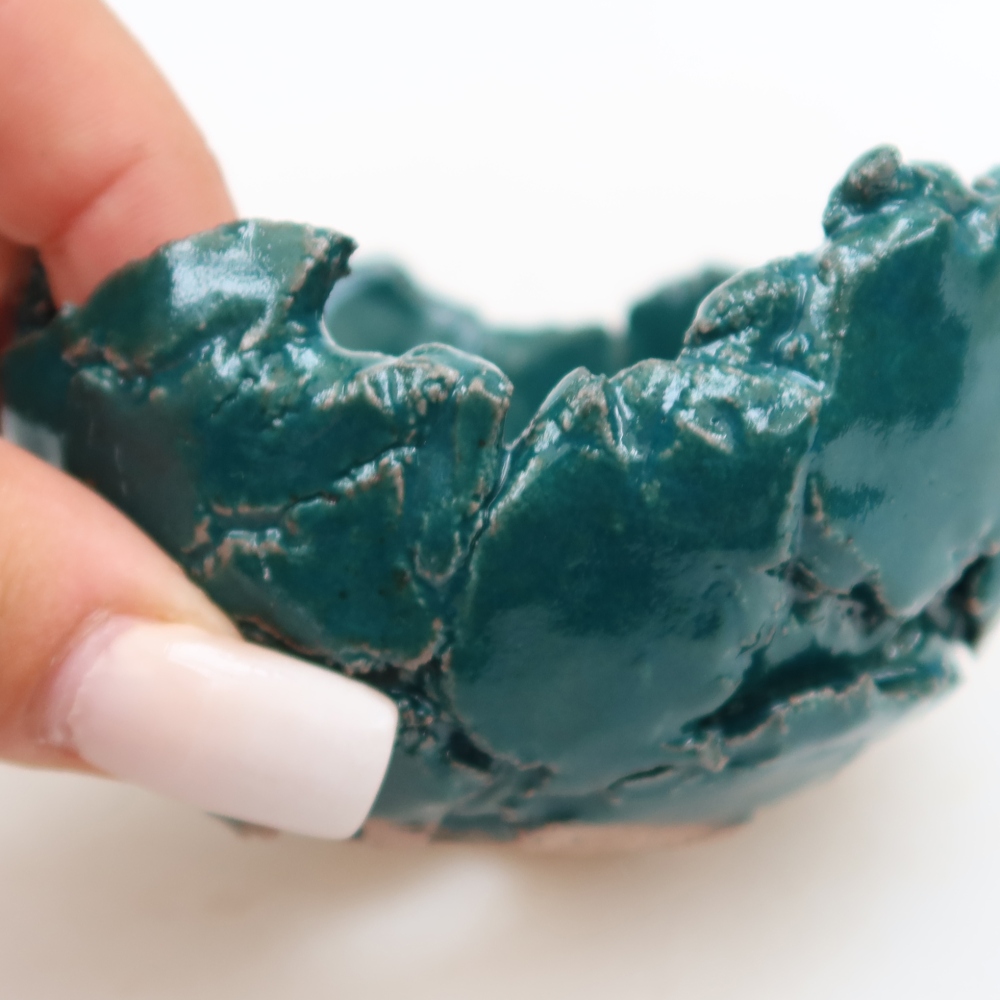 Ceramiczna skorupka  9 x 8 x 5 cm, kolor zielony
