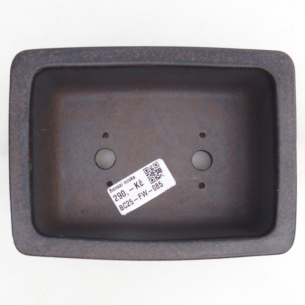Ceramiczna miska do bonsai 15,5 x 11,5 x 5 cm, kolor brązowo-ochrowy