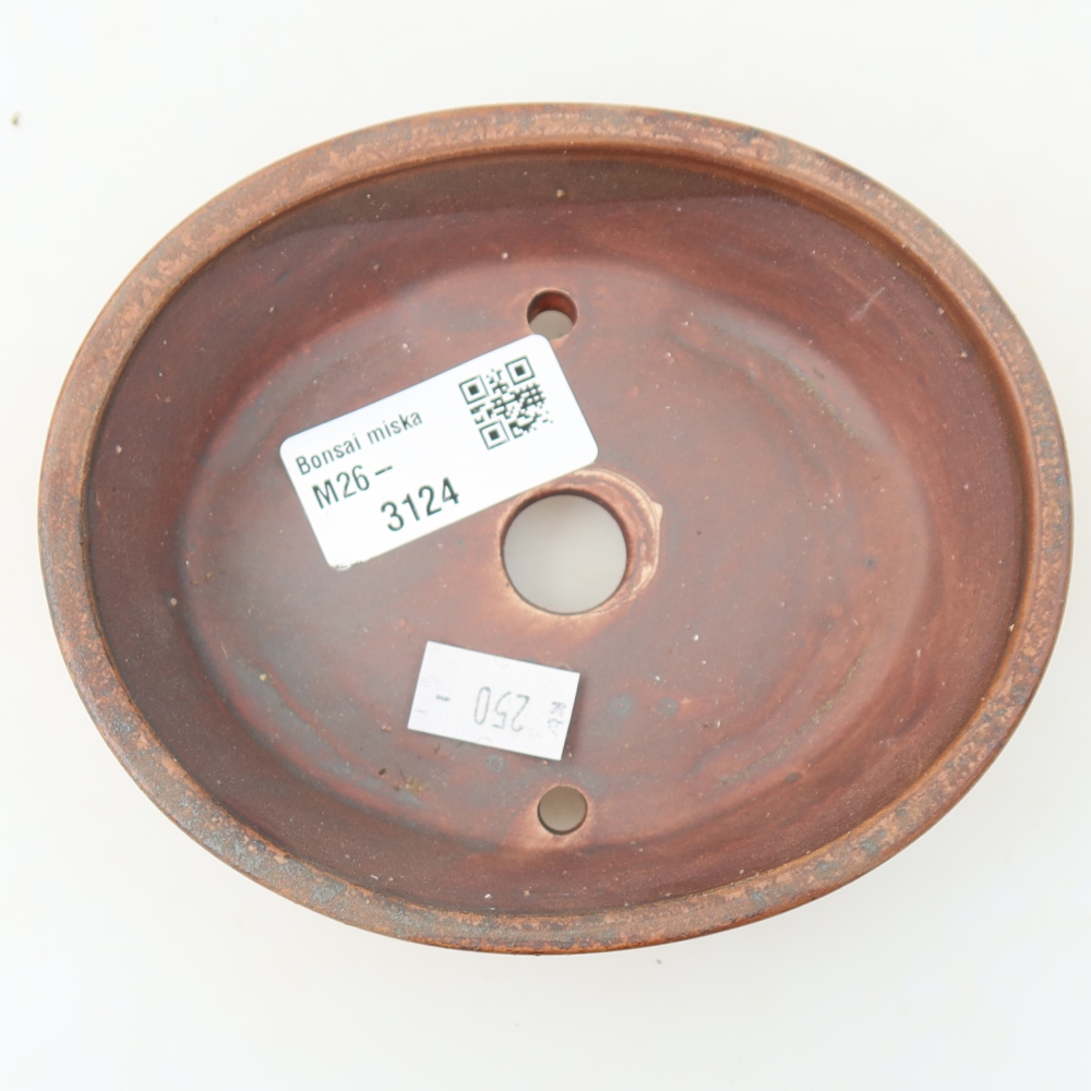 Ceramiczna miseczka do bonsai 12,5 x 10,5 x 3,5 cm, kolor brązowy