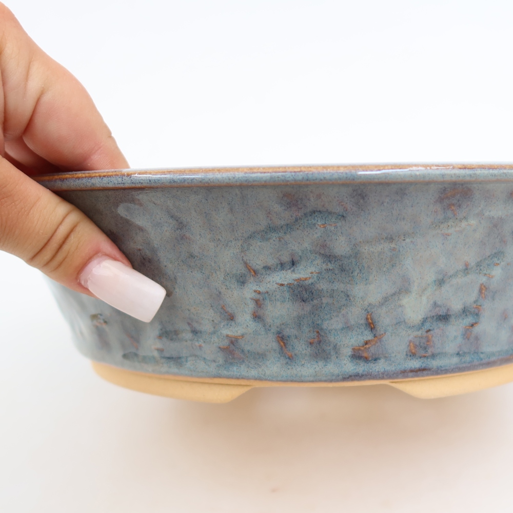 Ceramiczna miska do bonsai 25 x 25 x 6,5 cm, kolor szary