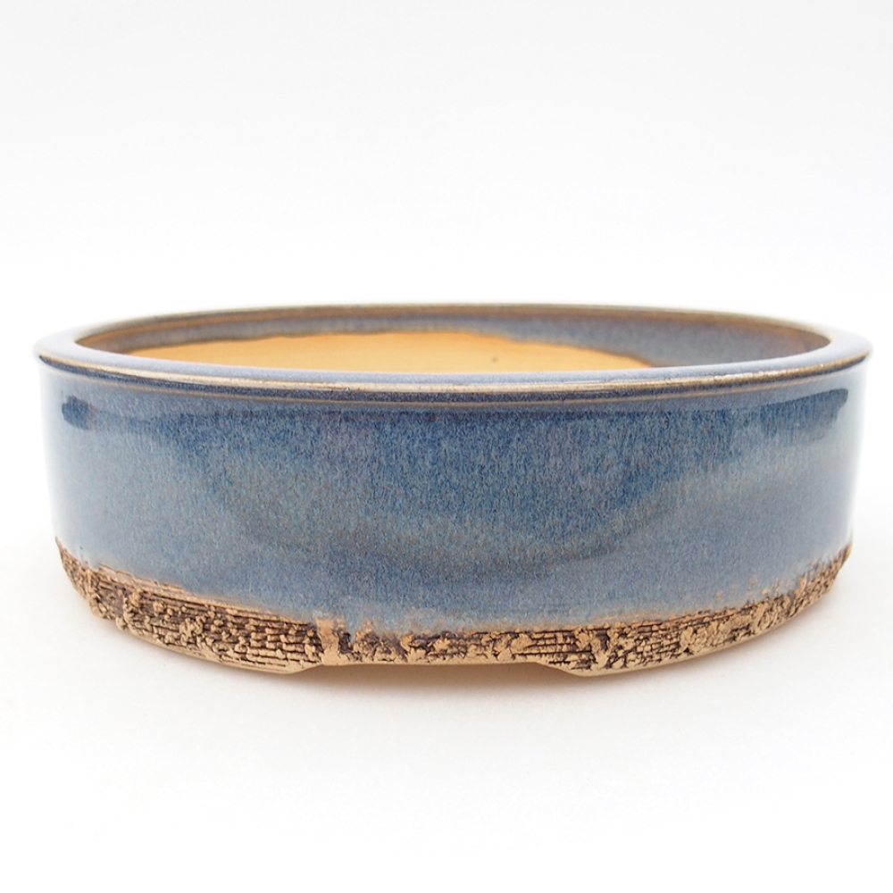 Ceramiczna miska do bonsai 18,5 x 18,5 x 5,5 cm, kolor niebieski