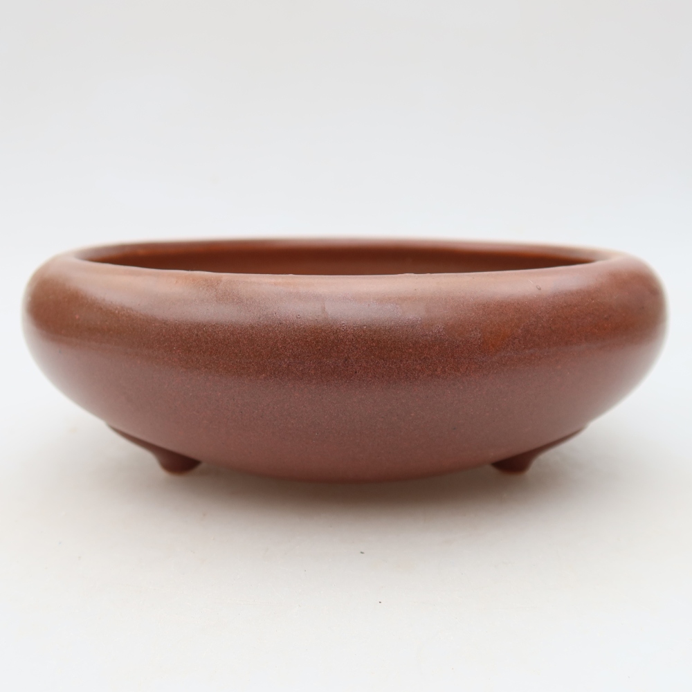 Ceramiczna miska do bonsai 20 x 20 x 7,5 cm, kolor bordowy
