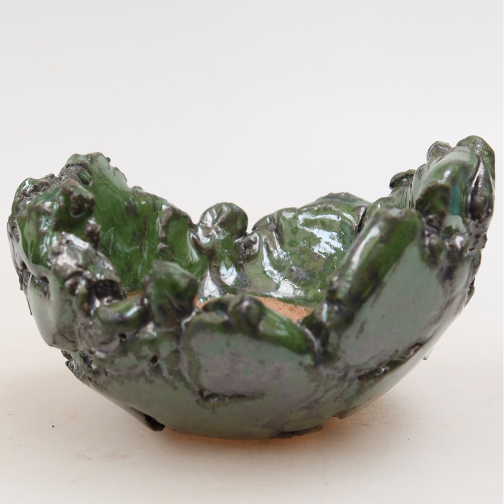 Ceramiczna skorupka  9,5 x 9 x 6 cm, kolor zielony