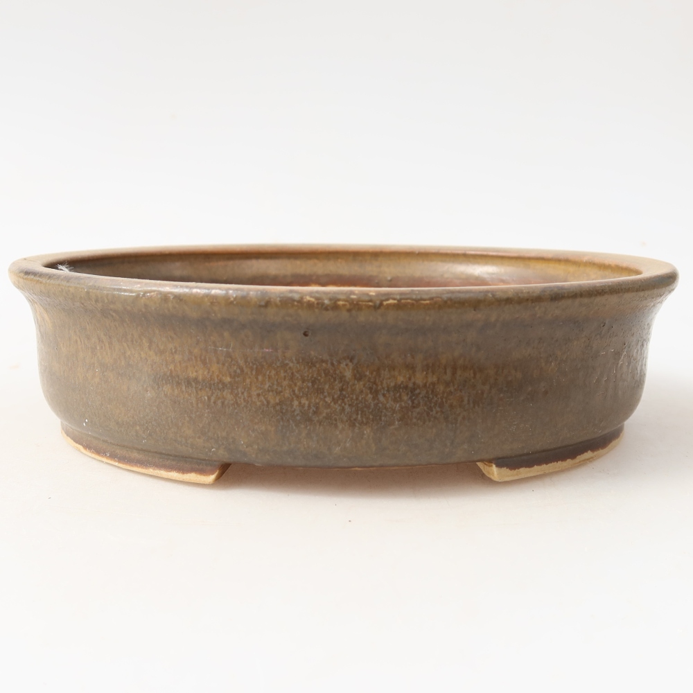 Ceramiczna miska na bonsai 17,5 x 16 x 4,5 cm, brązowa