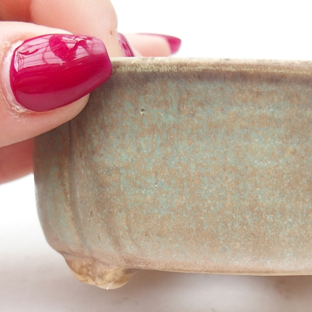 Ceramiczna miska do bonsai 8 x 7,5 x 3,5 cm, kolor zielony