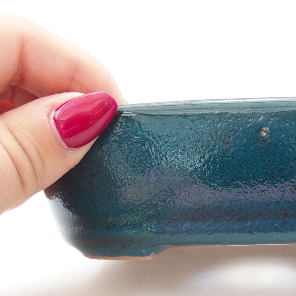 Ceramiczna miska bonsai 13 x 9 x 4 cm, kolor zielony
