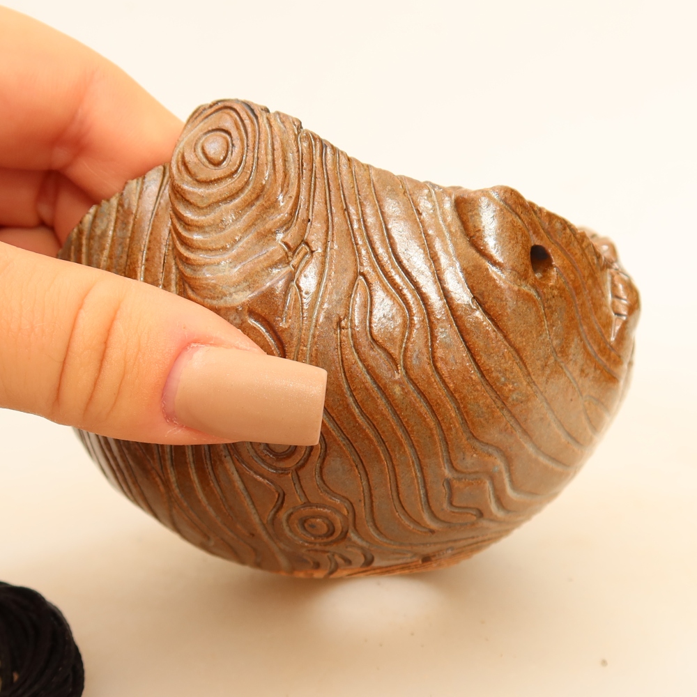 Ceramiczna skorupa do kokedamy 10 x 10 x 7,5 cm, kolor brązowy
