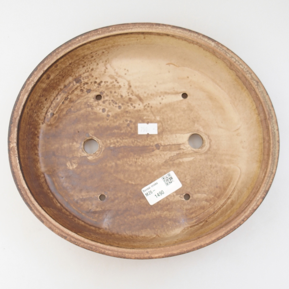 Ceramiczna miska na bonsai 26,5 x 23,5 x 5,5 cm, kolor beżowy