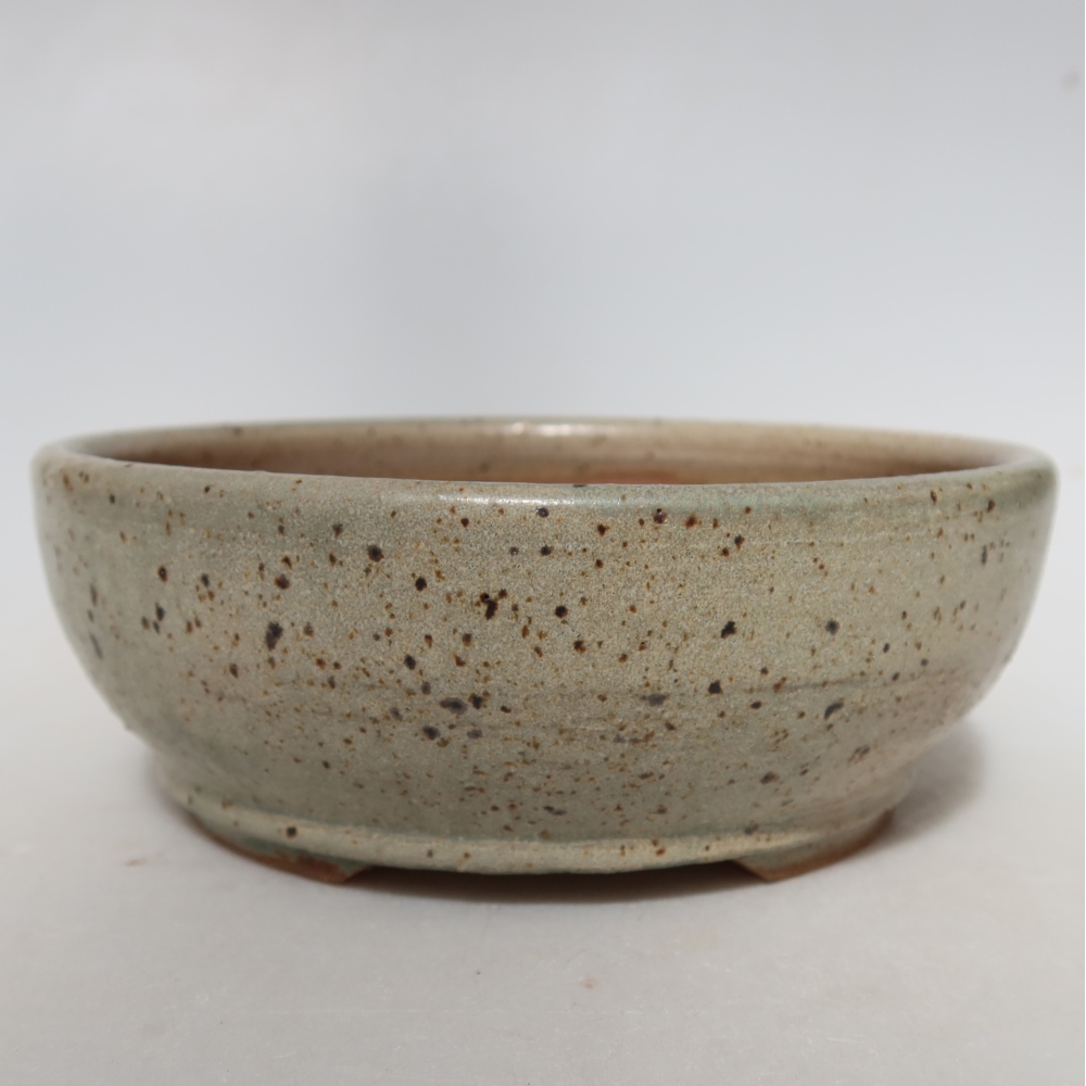 Ceramiczna miska do bonsai 14,5 x 14,5 x 5,5 cm, kolor beżowy