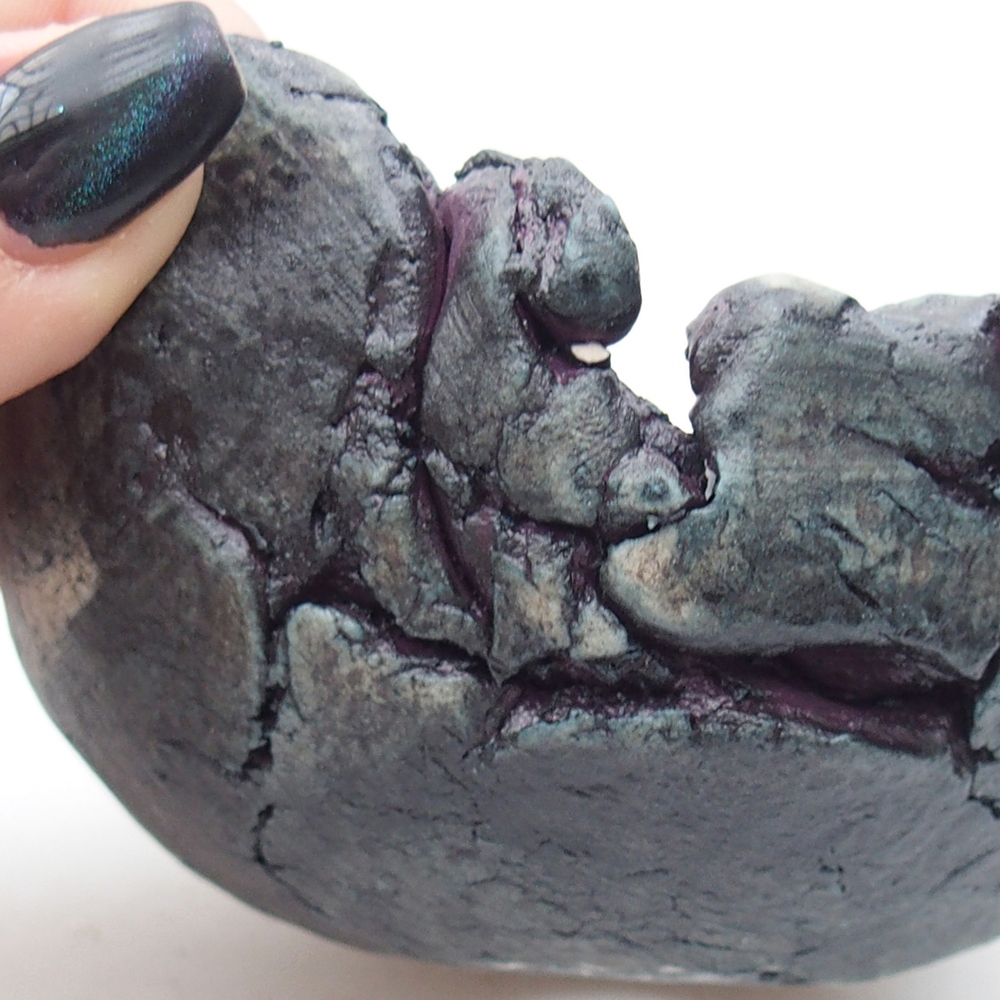 Ceramiczna muszla 9,5 x 9,5 x 5,5 cm, kolor fioletowy