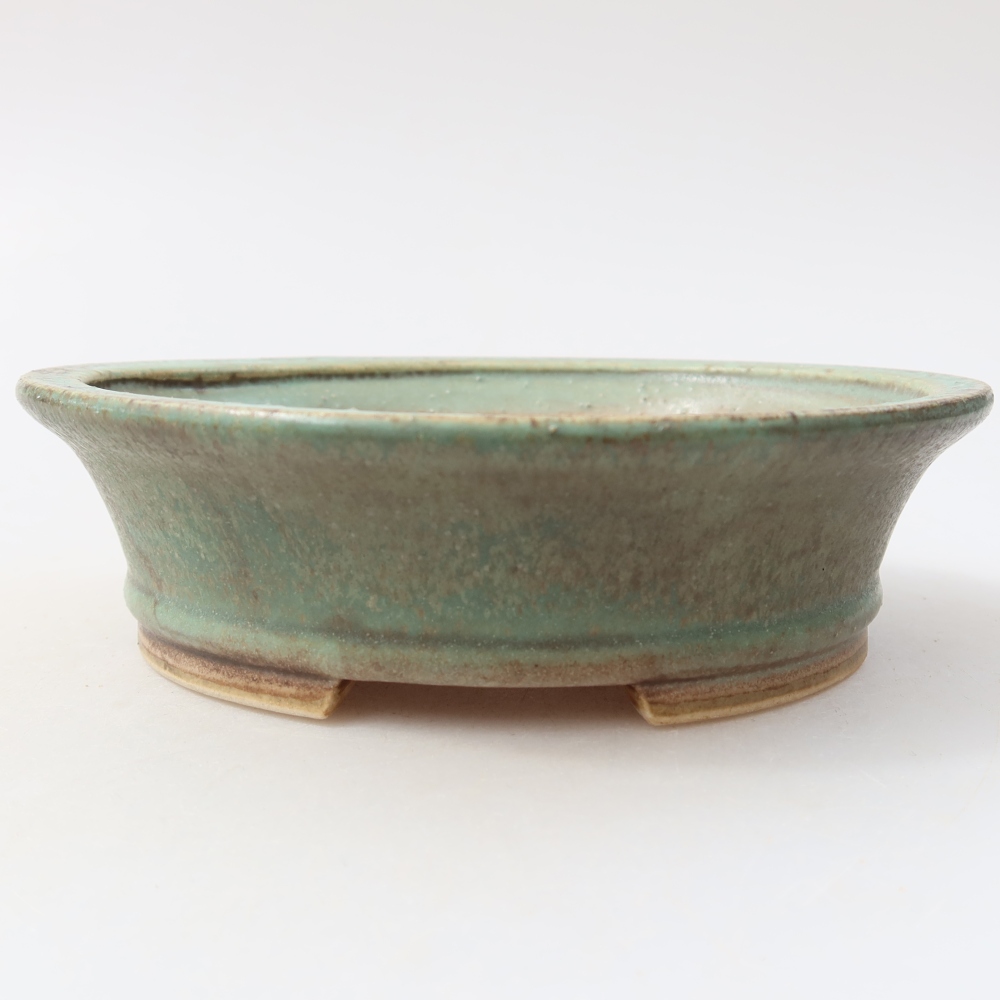 Ceramiczna miska do bonsai 14,5 x 12,5 x 4 cm, zielona
