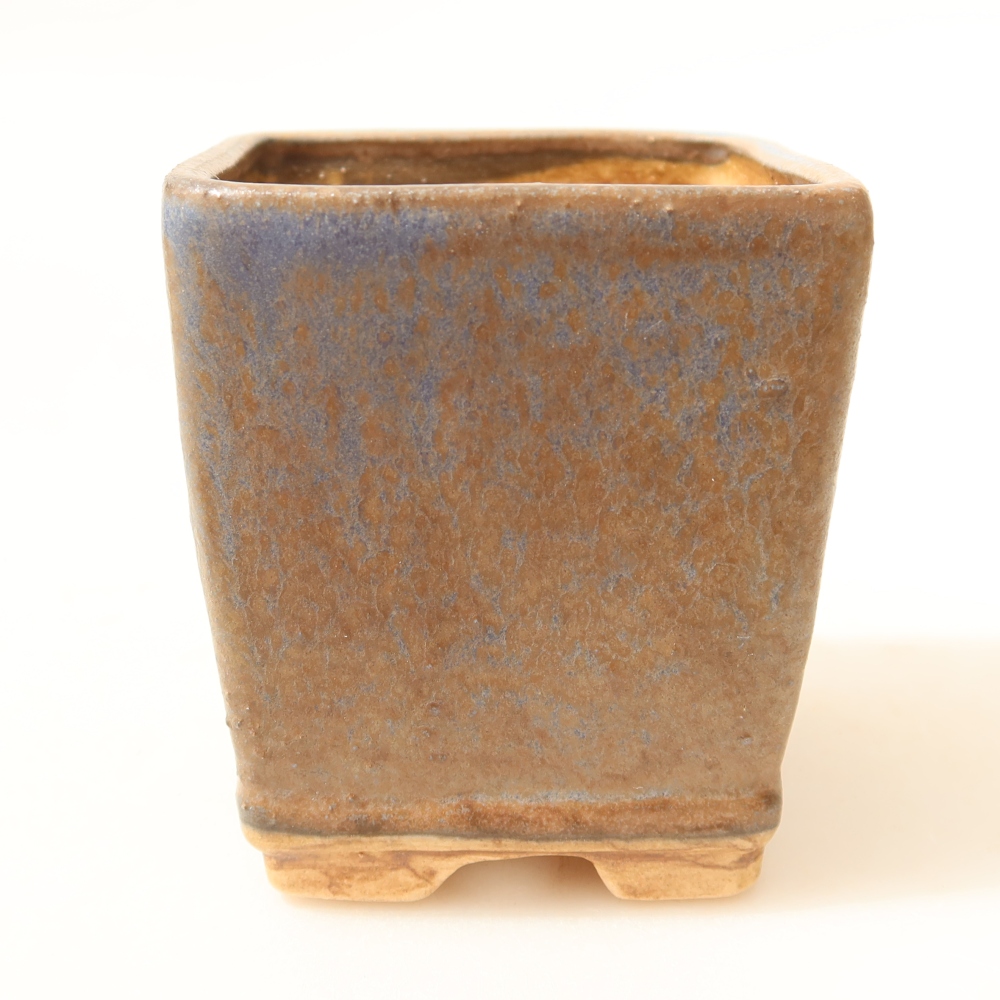 Ceramiczna miseczka do bonsai 6,5 x 6,5 x 7 cm, kolor niebieski