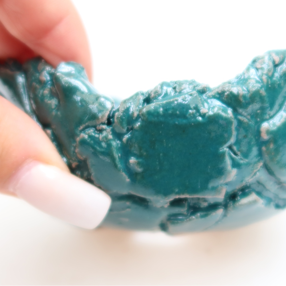 Ceramiczna skorupka  10,5 x 10 x 5,5 cm, kolor zielony
