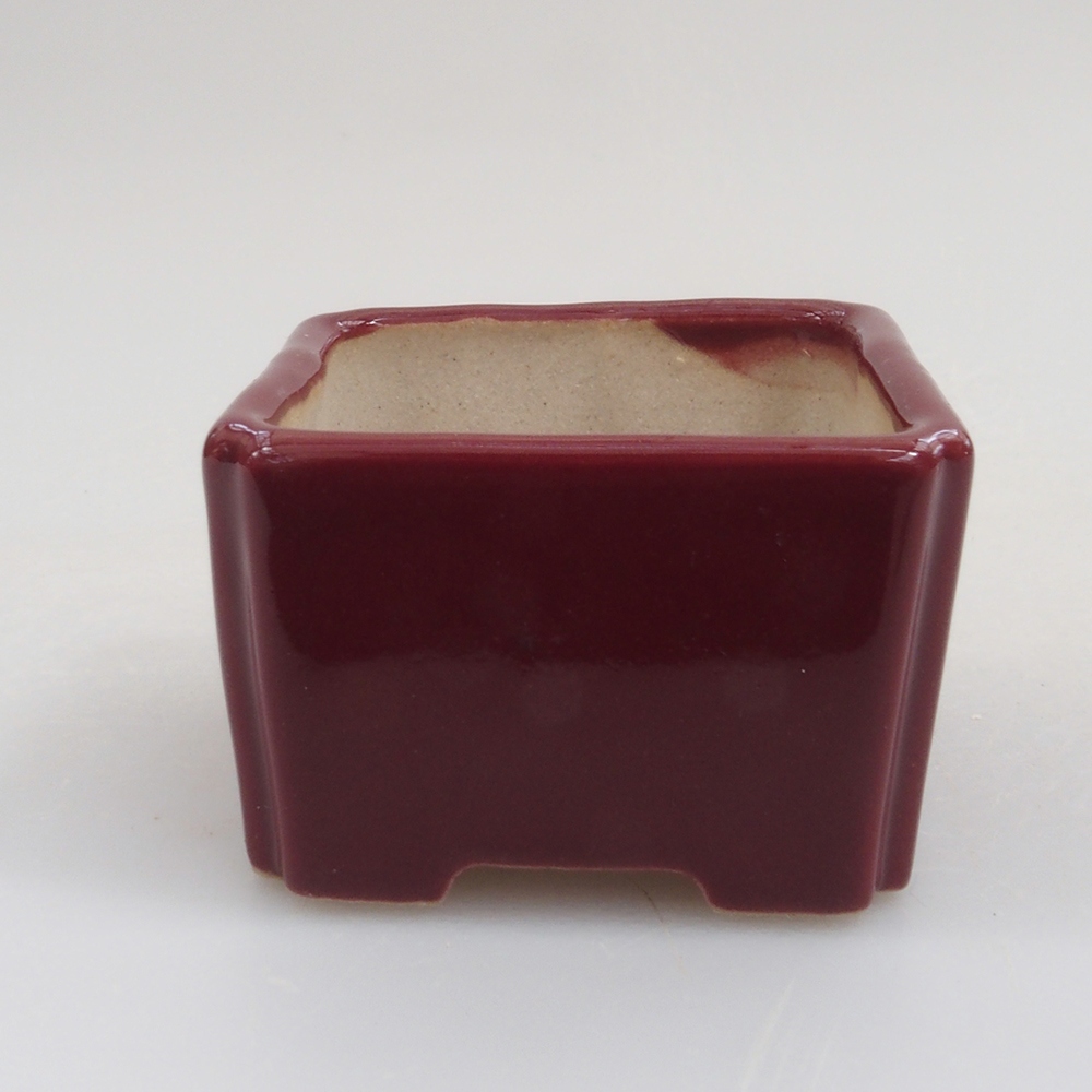 Mini miska bonsai 4,5 x 4,5 x 3 cm, kolor bordowy