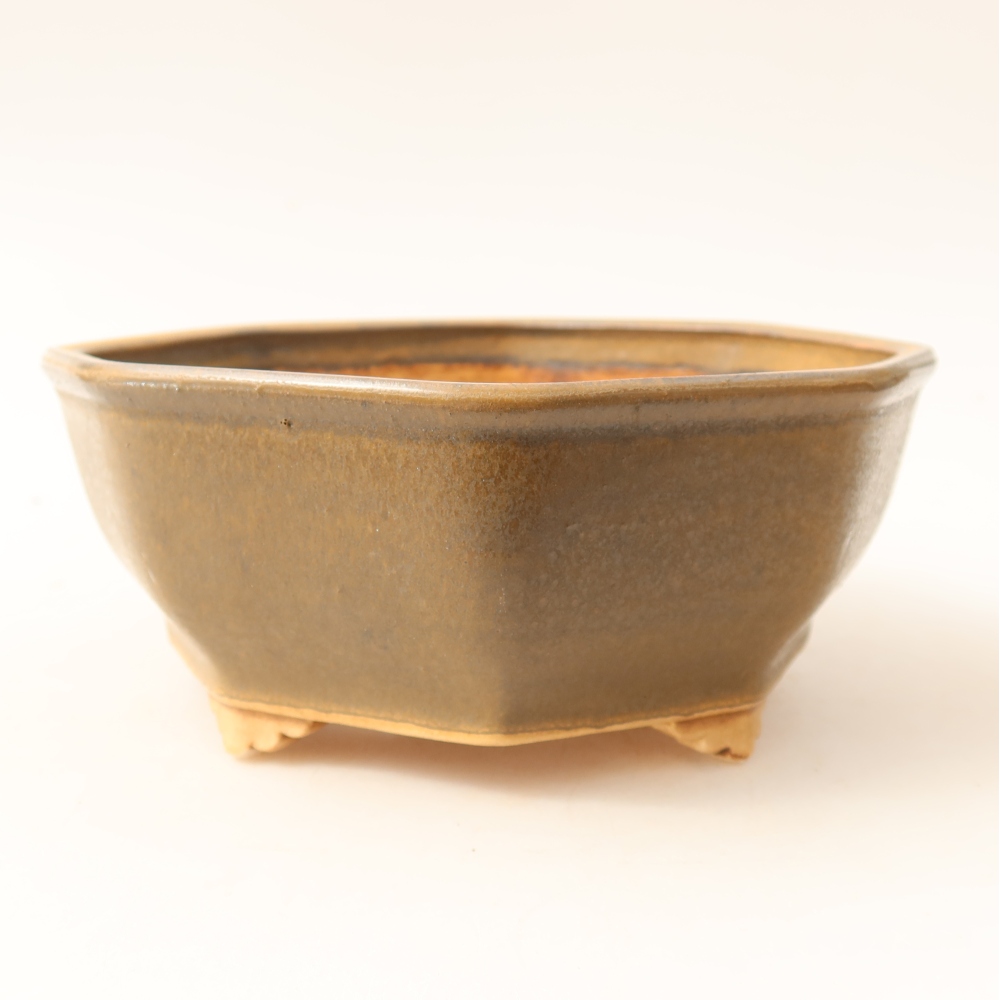 Ceramiczna miska do bonsai 17 x 16 x 6,5 cm, kolor brązowy