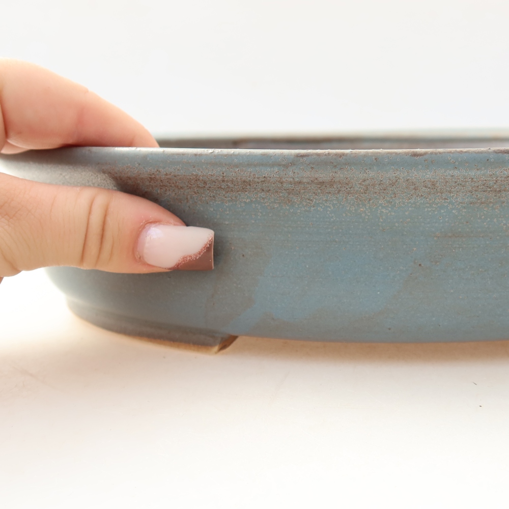 Ceramiczna miska do bonsai 26 x 24 x 6 cm, kolor niebieski