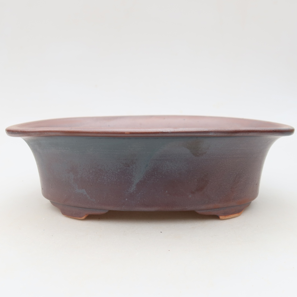 Ceramiczna miska do bonsai 22,5 x 17,5 x 6,5 cm, kolor metaliczny