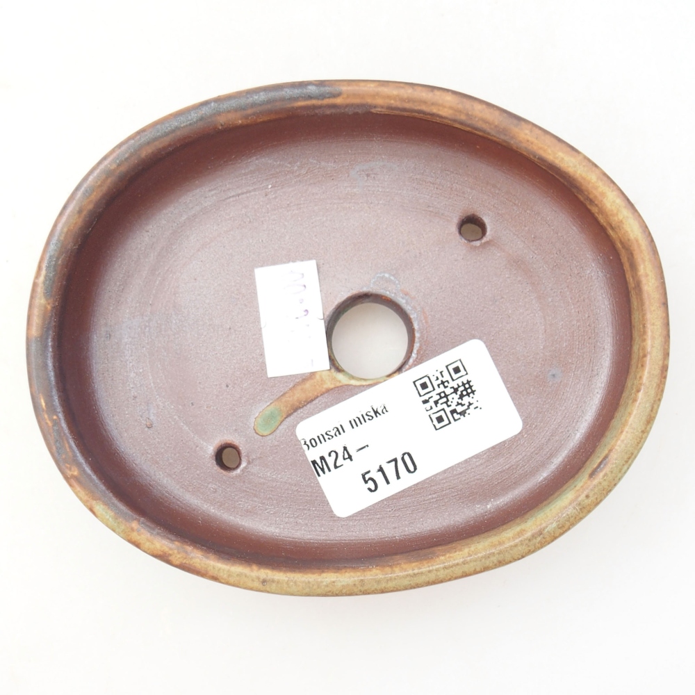 Ceramiczna miska bonsai 11,5 x 9 x 2,5 cm, kolor zielony