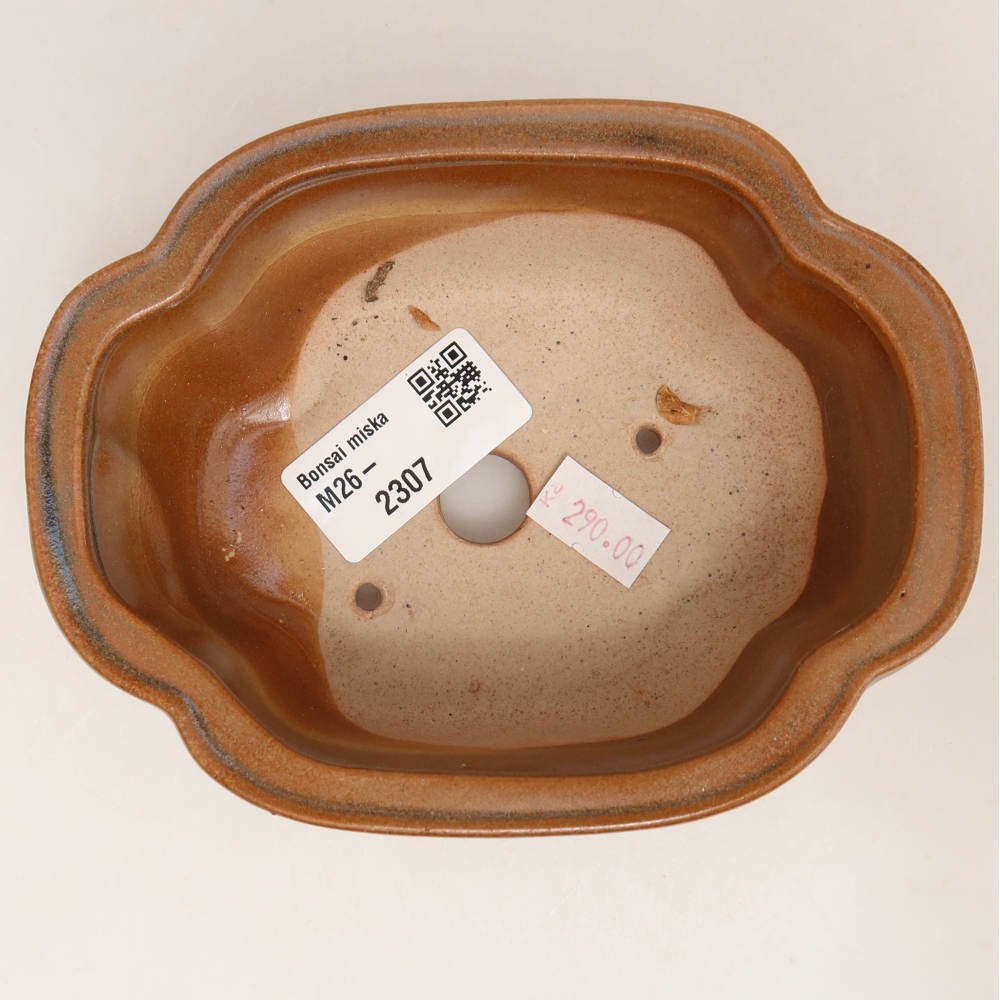 Ceramiczna miska do bonsai 13,5 x 10,5 x 5 cm, kolor brązowy