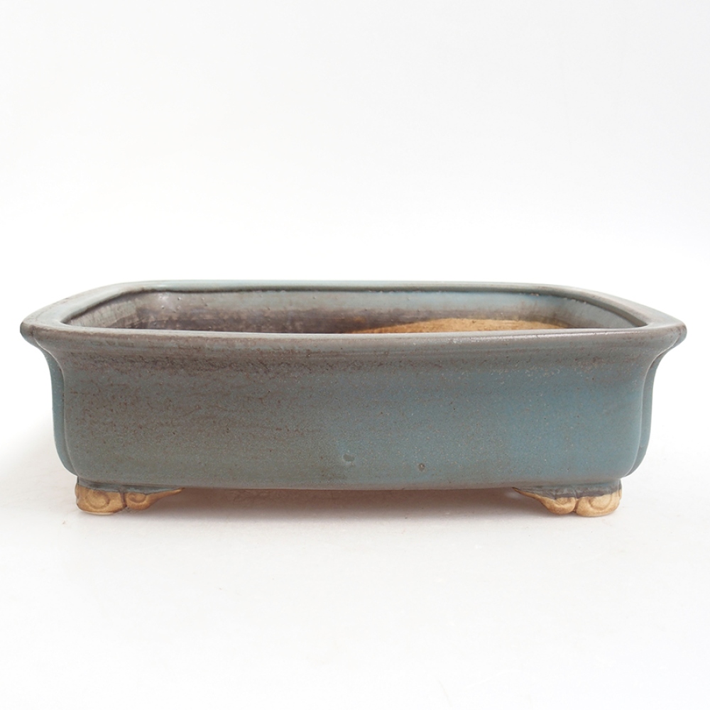 Ceramiczna miska do bonsai  25 x 20 x 7,5  cm, kolor niebieski