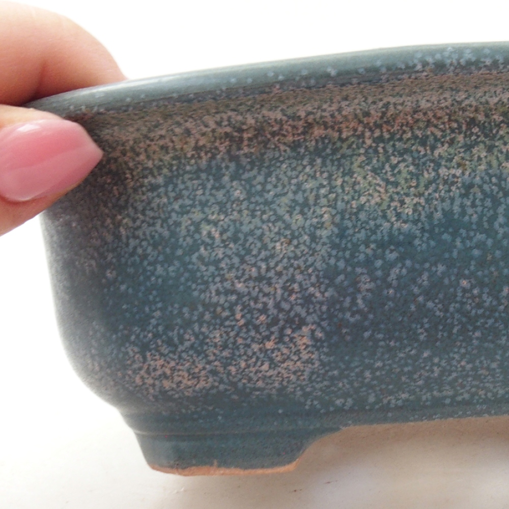 Ceramiczna miska bonsai 15,5 x 12 x 5,5 cm, kolor niebieski