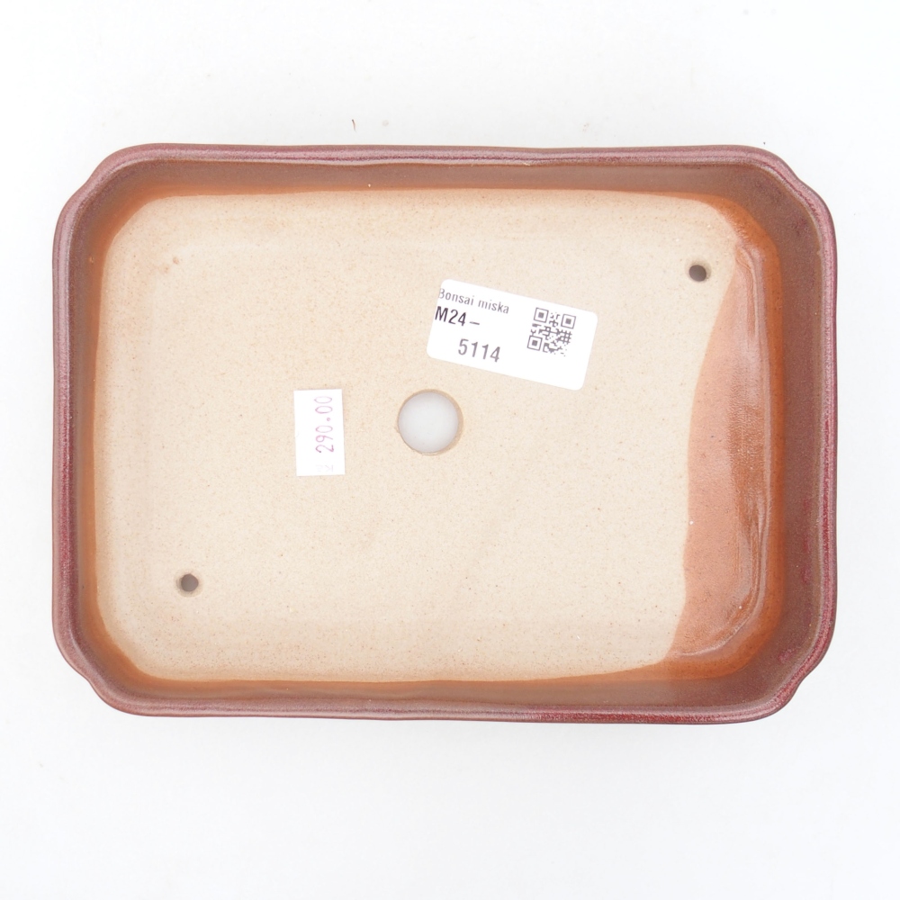 Ceramiczna miska bonsai 18 x 13 x 3 cm, kolor bordowy