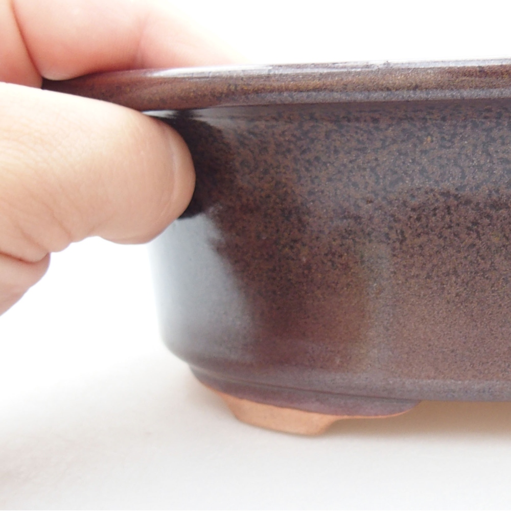 Ceramiczna miska bonsai 23 x 18 x 6,5 cm, kolor brązowy