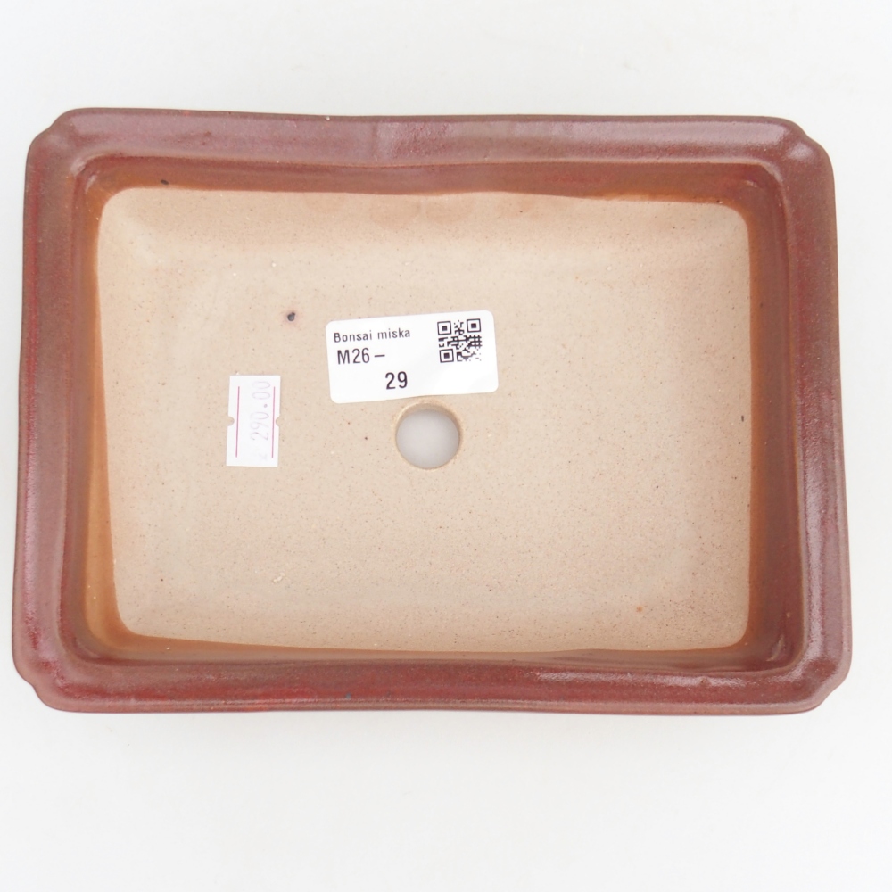 Ceramiczna miska do bonsai 18 x 13,5 x 4,5 cm, bordowa