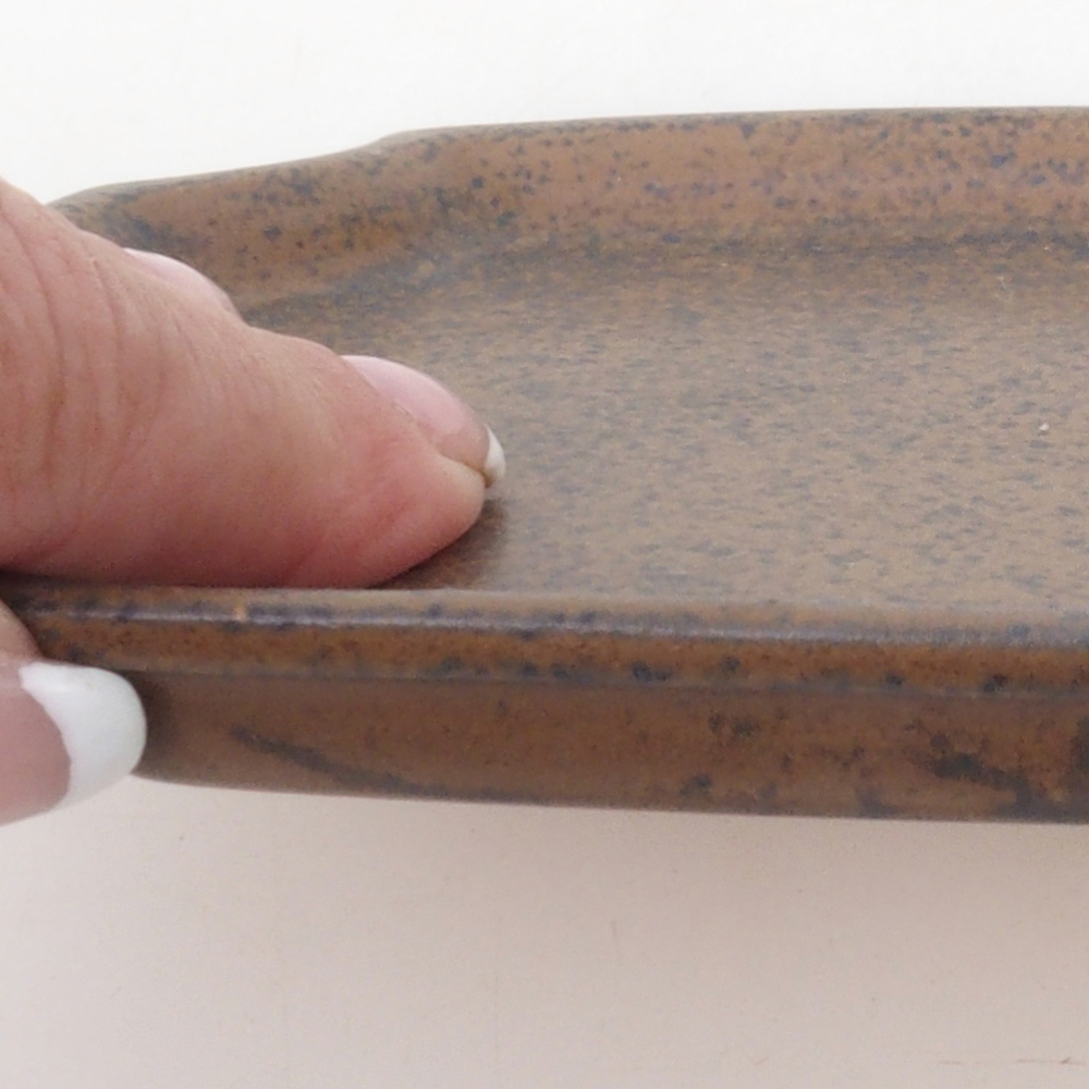 Miska ceramiczna H03 - 17 x 12,5 x 1 cm - brązowa