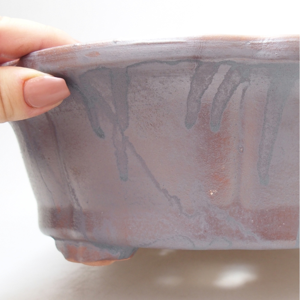 Ceramiczna miska do bonsai 26,5 x 26,5 x 8 cm, kolor metaliczny