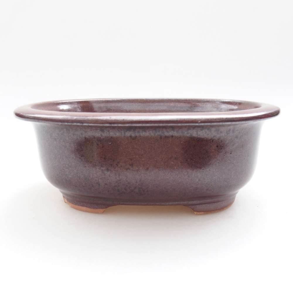 Ceramiczna miska bonsai 15,5 x 12 x 6 cm, kolor brązowy