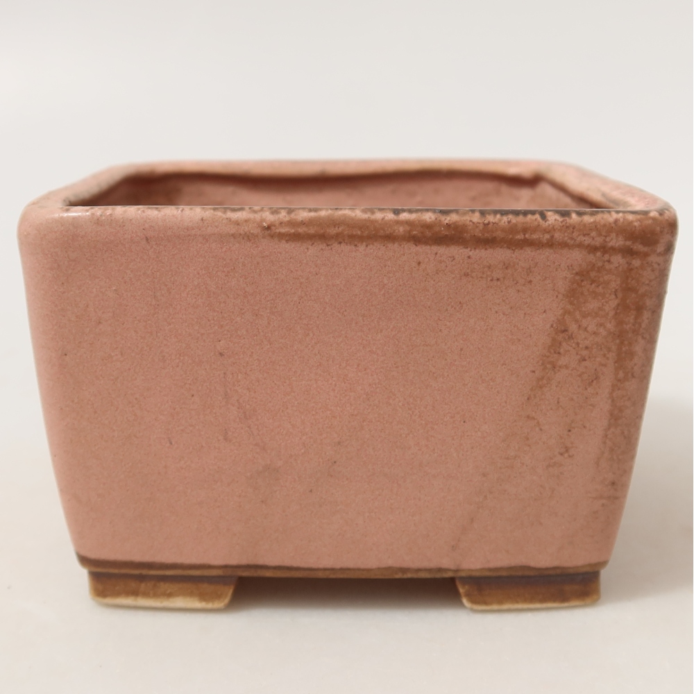 Ceramiczna miska do bonsai 10,5 x 10,5 x 7 cm, kolor różowy