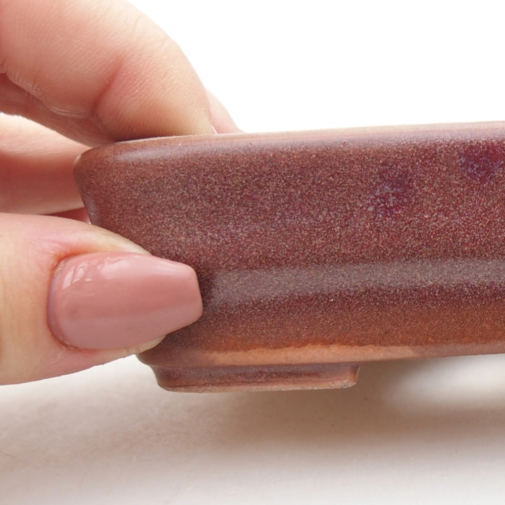 Ceramiczna miska na bonsai 11 x 8 x 3 cm, bordowa