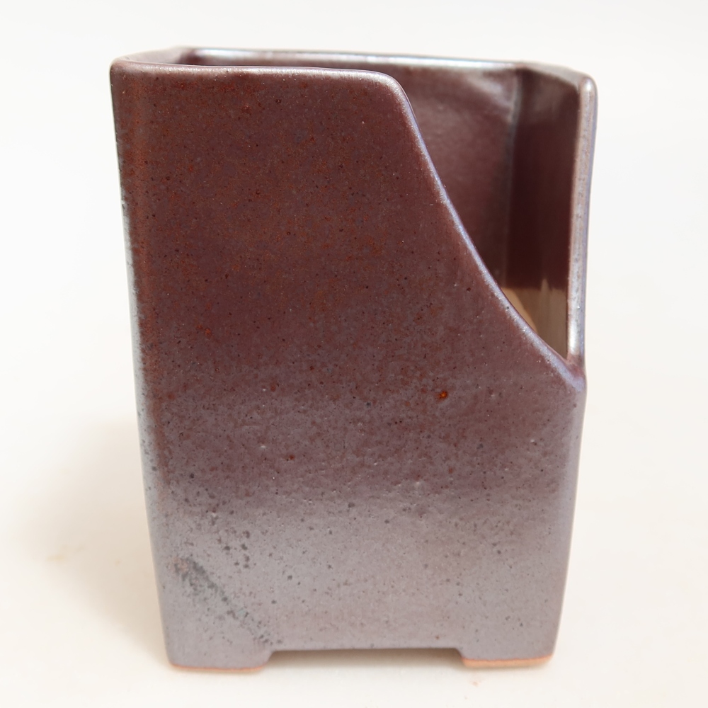 Ceramiczna miska do bonsai 8 x 8 x 10 cm, kolor metaliczny