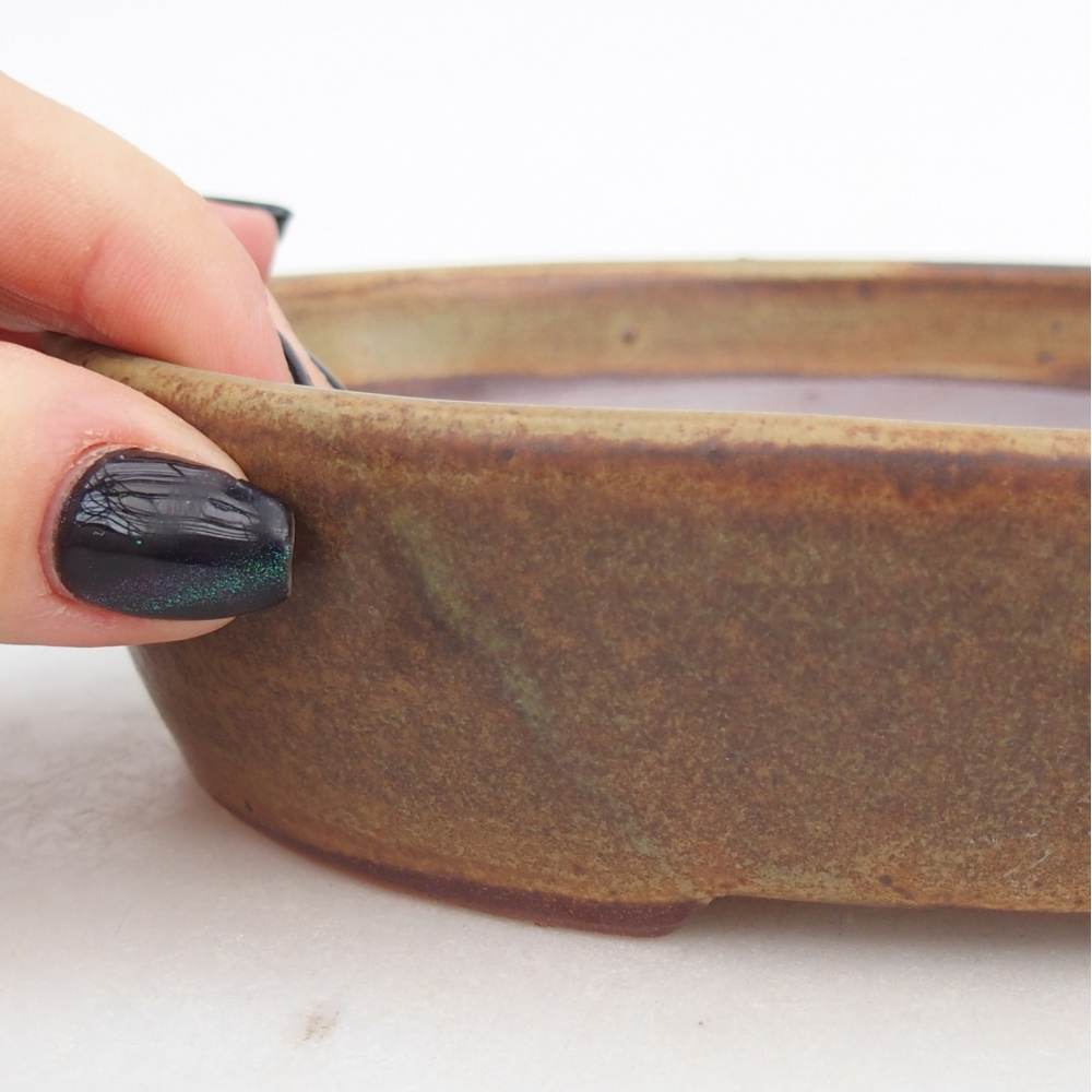 Ceramiczna miska na bonsai 17 x 14 x 4 cm, zielona