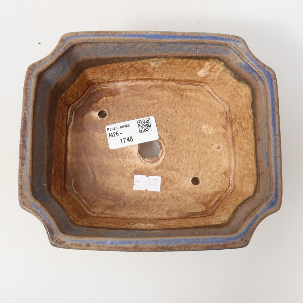 Ceramiczna miska do bonsai 18 x 15 x 6 cm, kolor niebieski