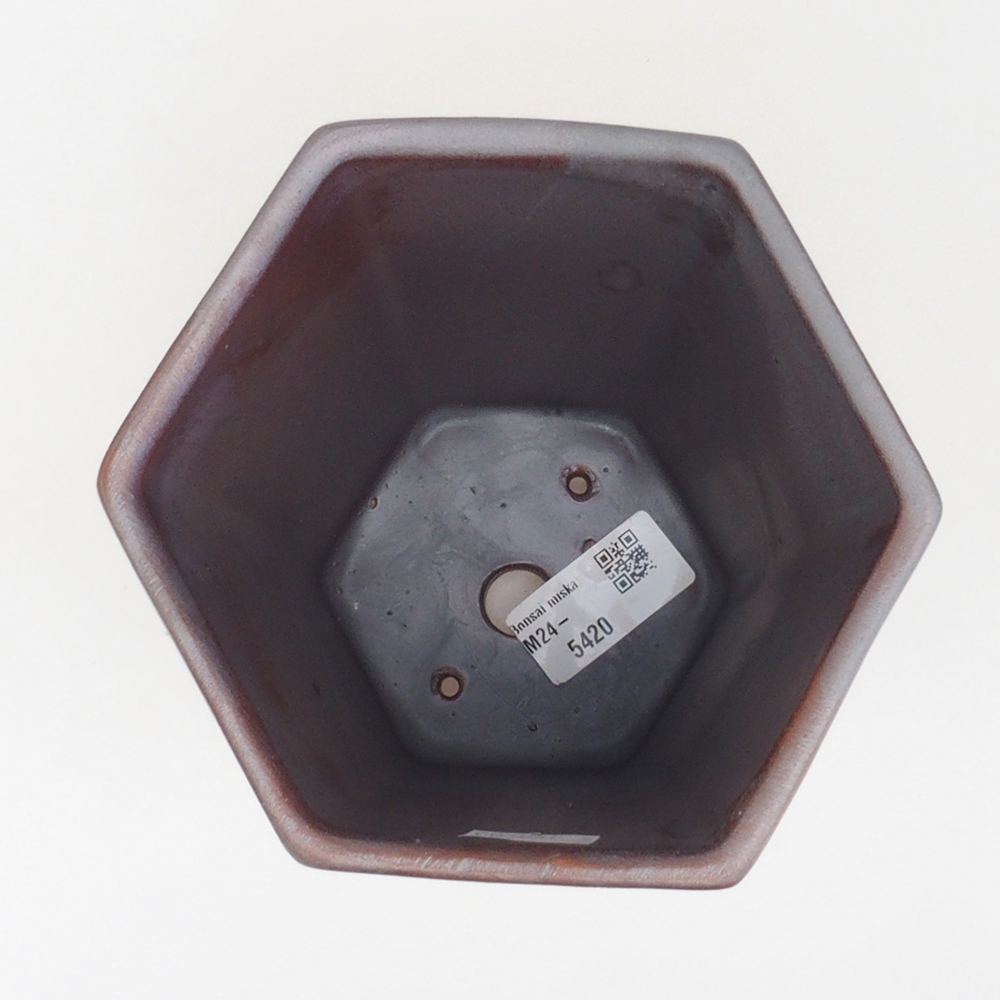 Ceramiczna miska bonsai 12,5 x 11,5 x 16,5 cm, kolor metaliczny