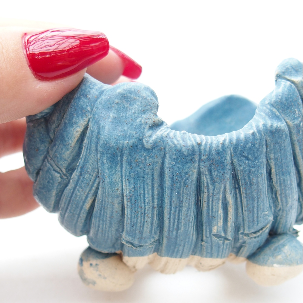 Ceramiczna skorupa 8,5 x 8,5 x 6,5 cm, kolor niebieski