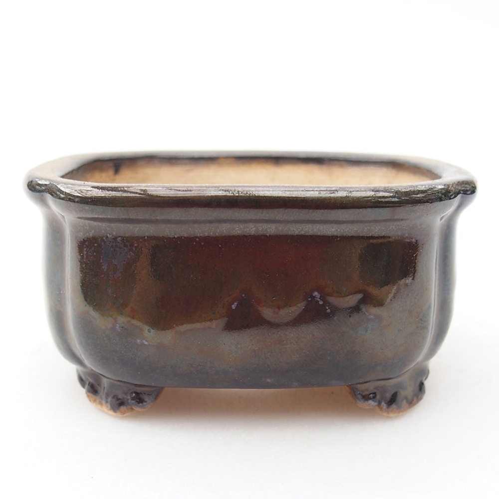 Ceramiczna miska do bonsai 7,5 x 7 x 4 cm, kolor czarny