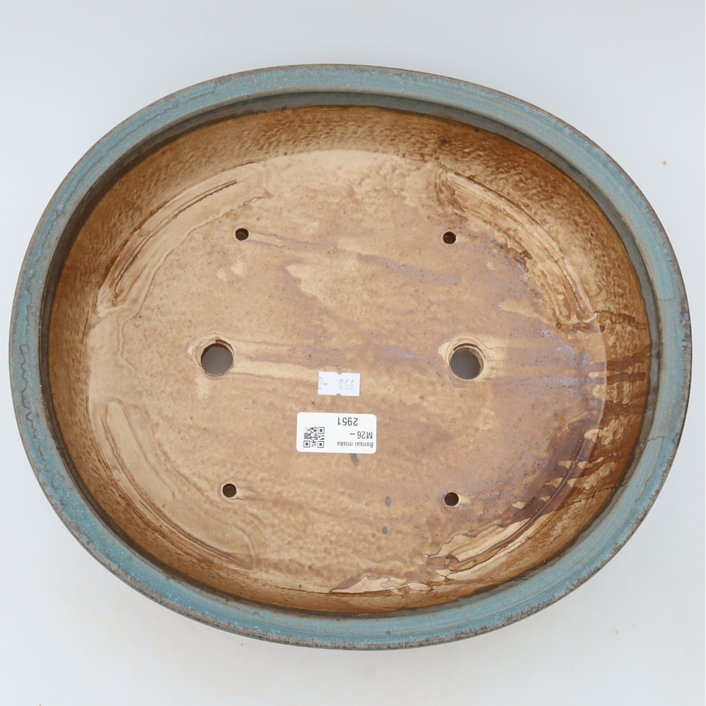 Ceramiczna miseczka do bonsai 31 x 27 x 7,5 cm, kolor niebieski