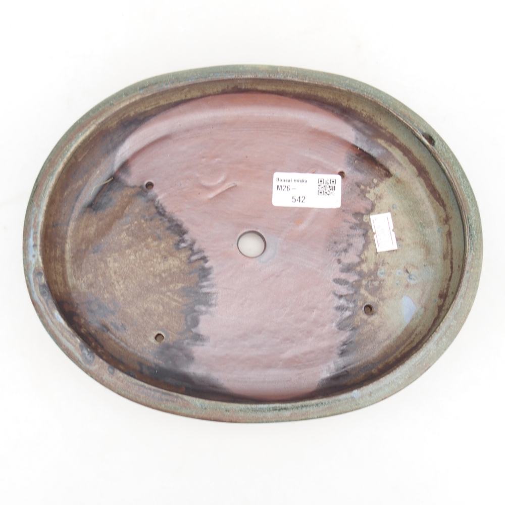 Ceramiczna miska do bonsai 24,5 x 20 x 4 cm, zielona