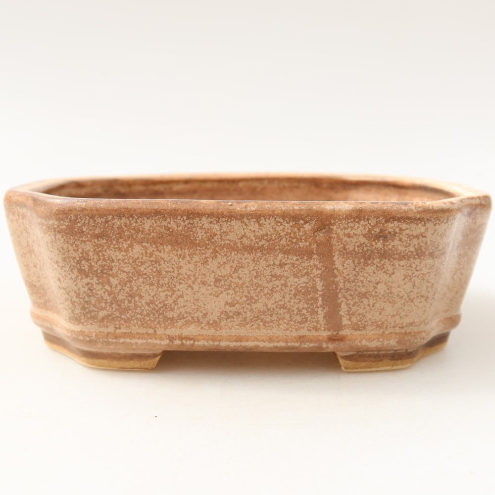 Ceramiczna miseczka do bonsai 13,5 x 11,5 x 4 cm, kolor różowy