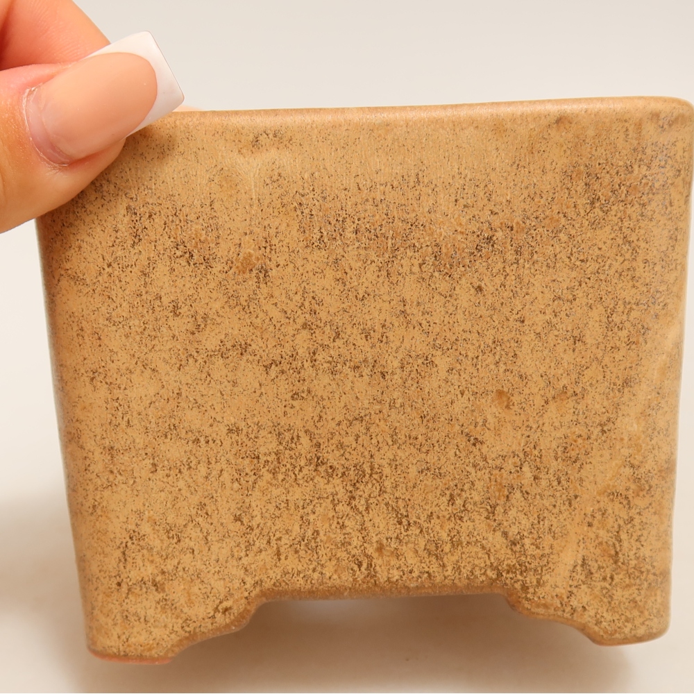 Ceramiczna miska do bonsai 10 x 10 x 8,5 cm, kolor beżowy