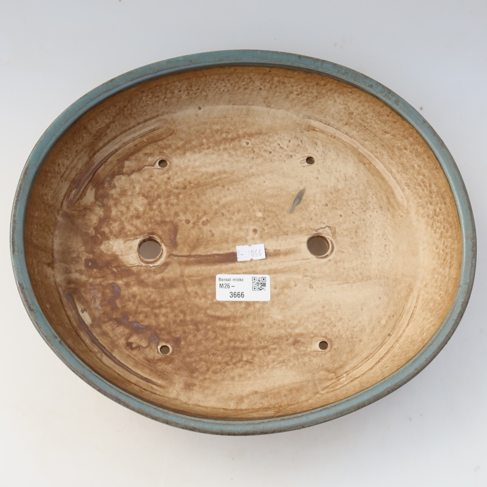 Ceramiczna miska do bonsai 32 x 27,5 x 6,5 cm, kolor niebieski