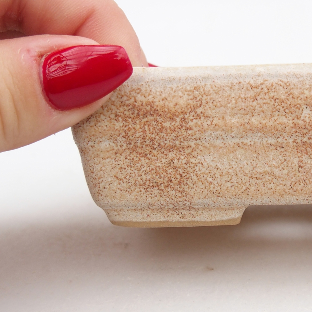 Ceramiczna miska do bonsai 10 x 7 x 3 cm, kolor beżowy