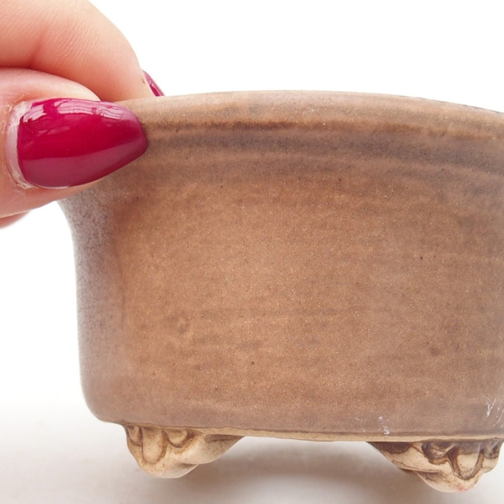 Ceramiczna miska do bonsai 9 x 9 x 3,5 cm, kolor różowy