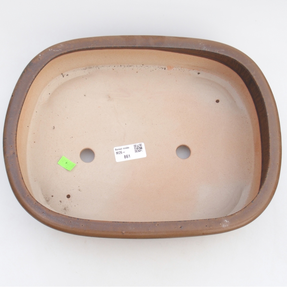 Ceramiczna miska do bonsai 31,5 x 24 x 8 cm, brązowa